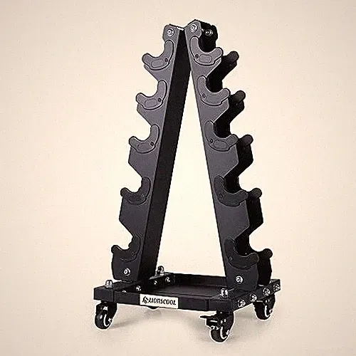 LIONSCOOL Premium Dumbbell Rack Only, with Side Racks for Neoprene/Vinyl Coated