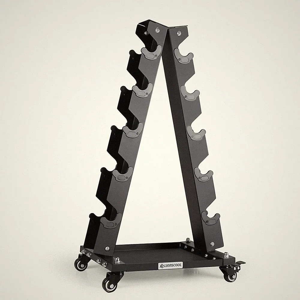 LIONSCOOL Premium Solid Steel Dumbbell Rack Stand Only, A-Frame Portable Weig...