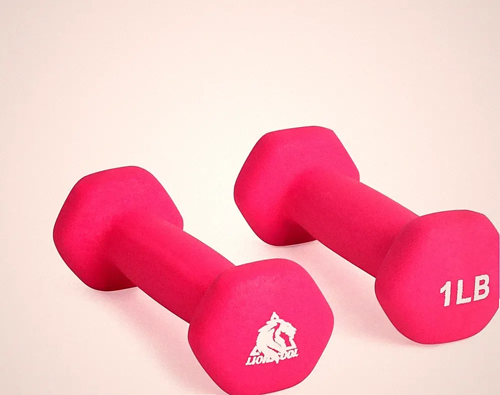 LIONSCOOL Set of 2 Neoprene Coated Dumbbell Hand Weights, Anti-Slip and Anti-Rol