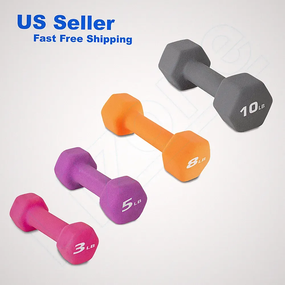 Lizone Neoprene Coated Colorful Dumbbell Weight Lifting Training--One Pair
