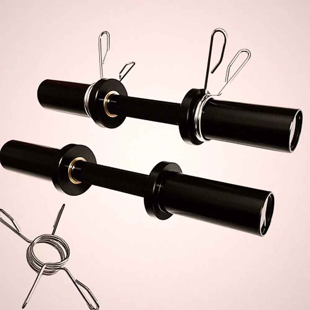 Loadable Dumbbell Handle Bars for 2 Inch Olympic Weight Plates Black