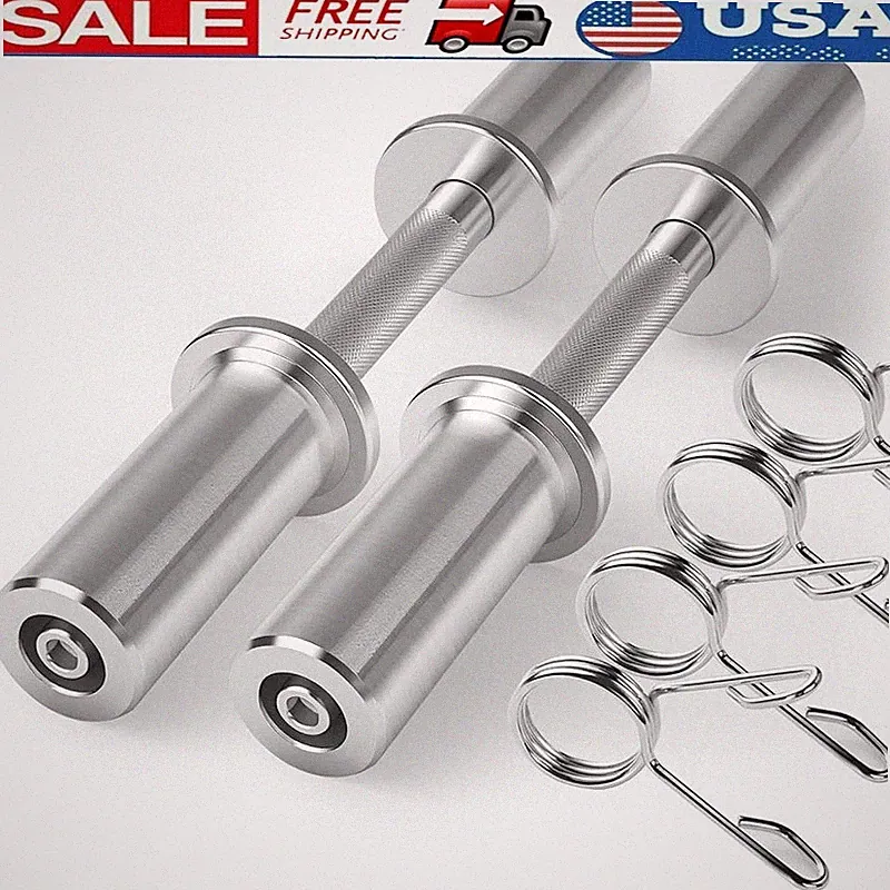 Loadable Dumbbells Adjustable 150lbs Knurled Grip Chrome Spring Collars New