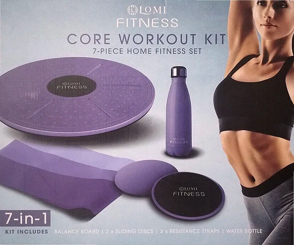 Lomi Fitness Core Workout Kit - 7-Piece Home Fitness Set - New