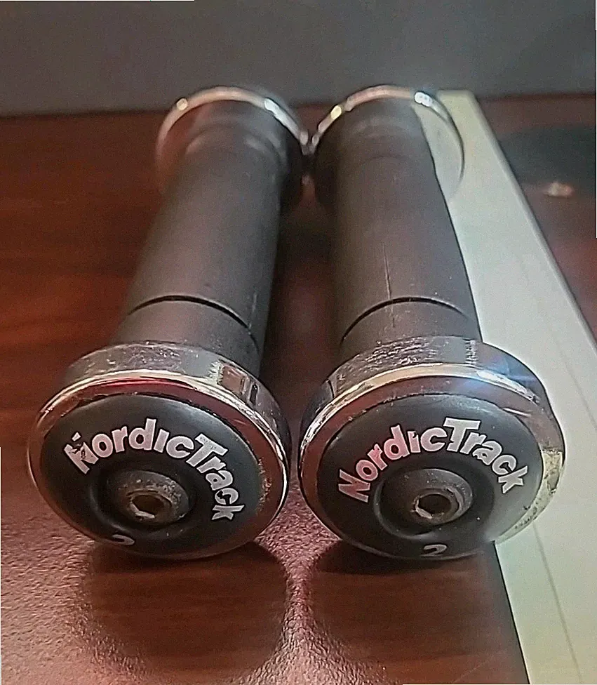 Lot 2 NordicTrack 2lb Rubber Chrome Hand Weight Workout Exercise Toning Dumbell