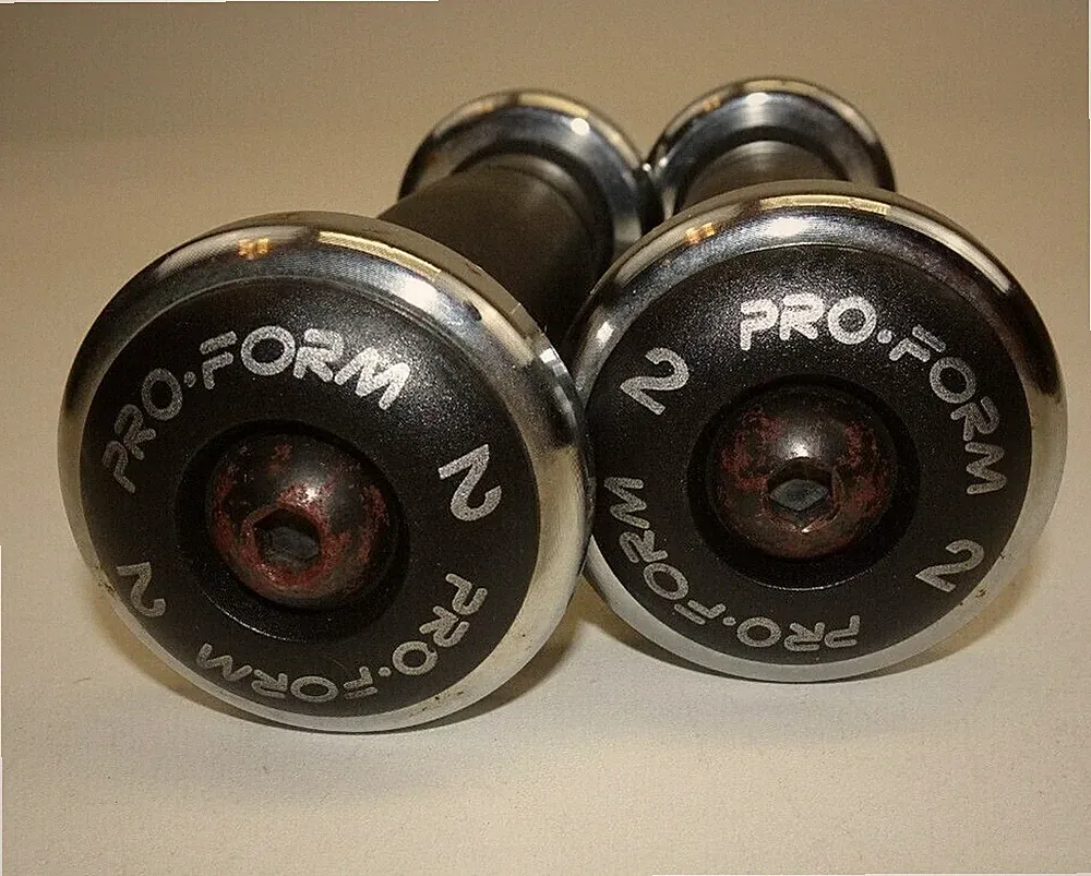 Lot 2 Pro-form 2lb Rubber Chrome Hand Weight Workout Exercise Toning Dumbell 4lb