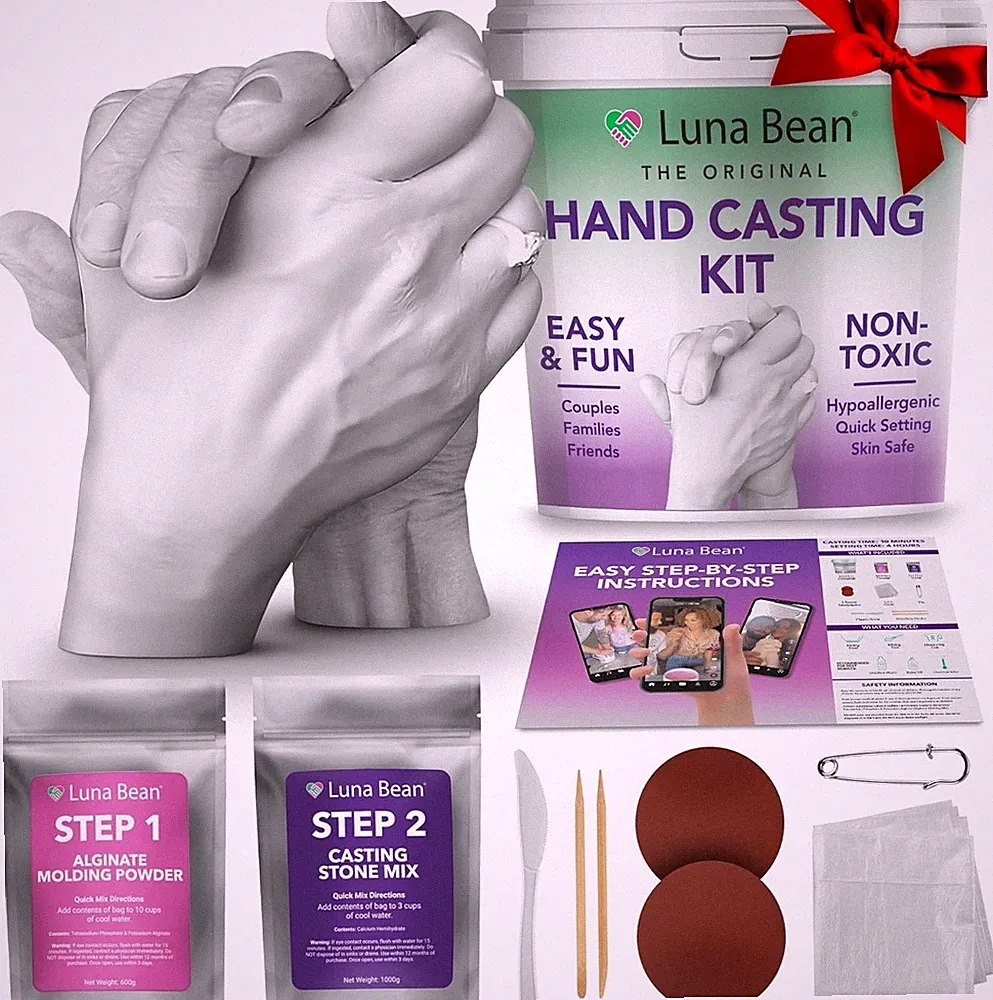 Luna Bean Hand Casting Kit – The Original Hand Mold Kit for Couples – Valentines