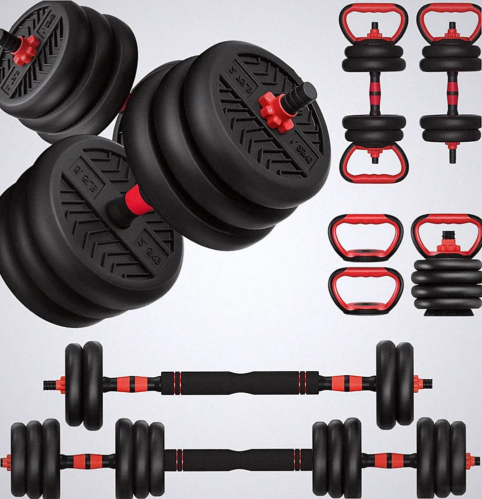 Mancuernas Ajustables 4 en 1 Set de 20/30/40/60/80lbs para Gimnasio en Casa