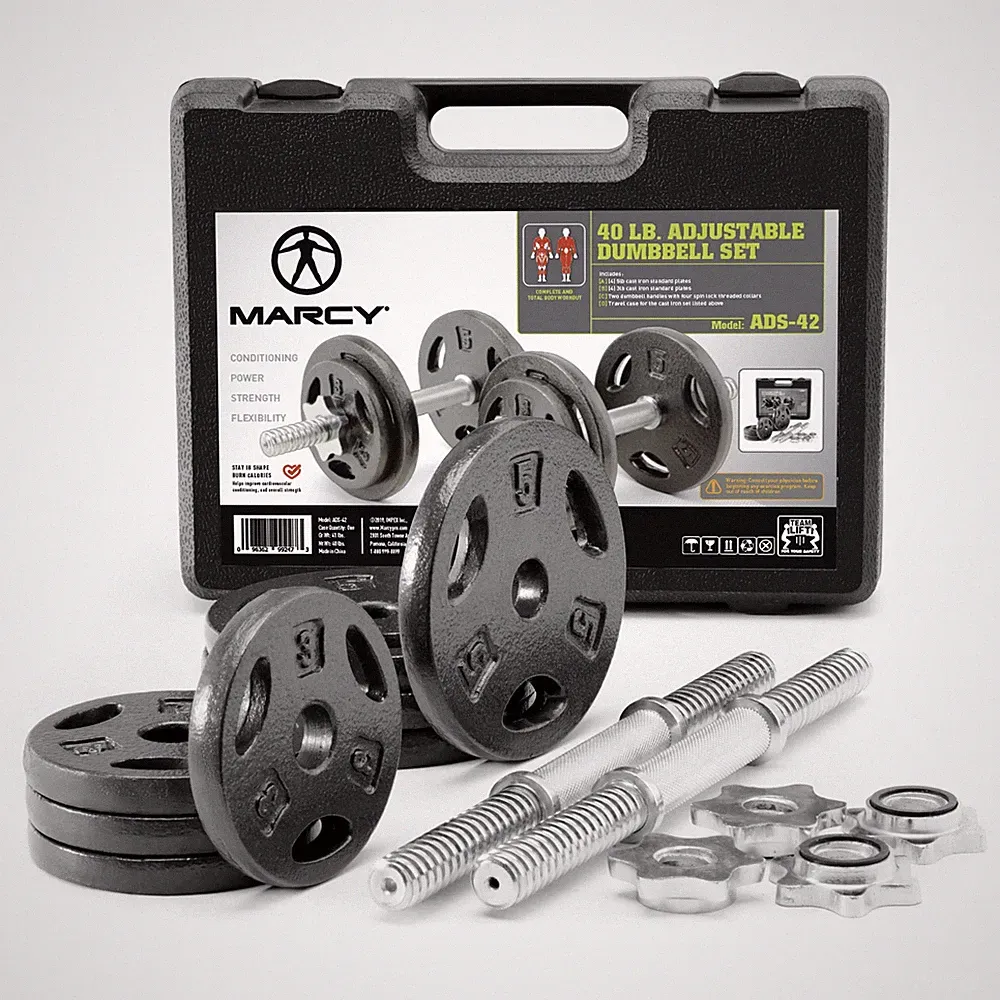 Marcy 40 lbs. Adjustable Dumbbell Set with Carrying Case ADS-42