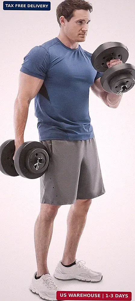 Marcy 40 lbs Adjustable Dumbbell Set with Collars for Home Gym Bodybuilding, Wei