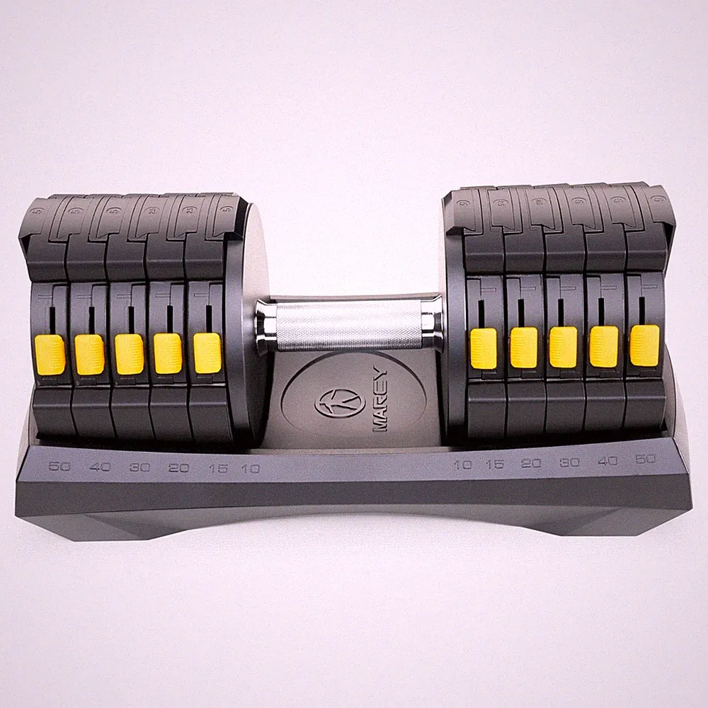 Marcy Adjustable Dumbbell System 6 Dumbbells-in-1 up to 50lbs, Single - ADDB-619