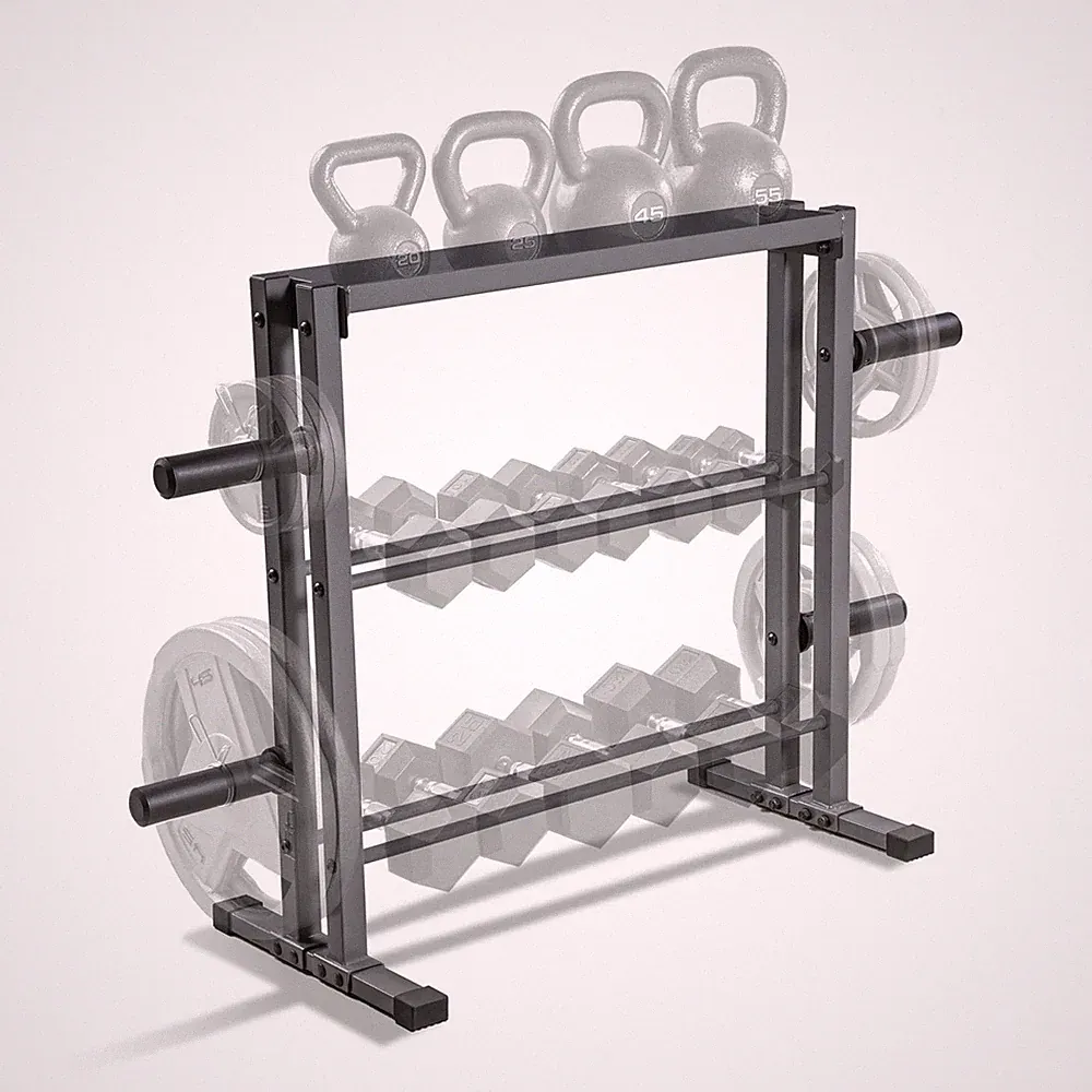 Marcy Combo Weights Storage Rack for Dumbbells, Kettlebells, and Weight Plates