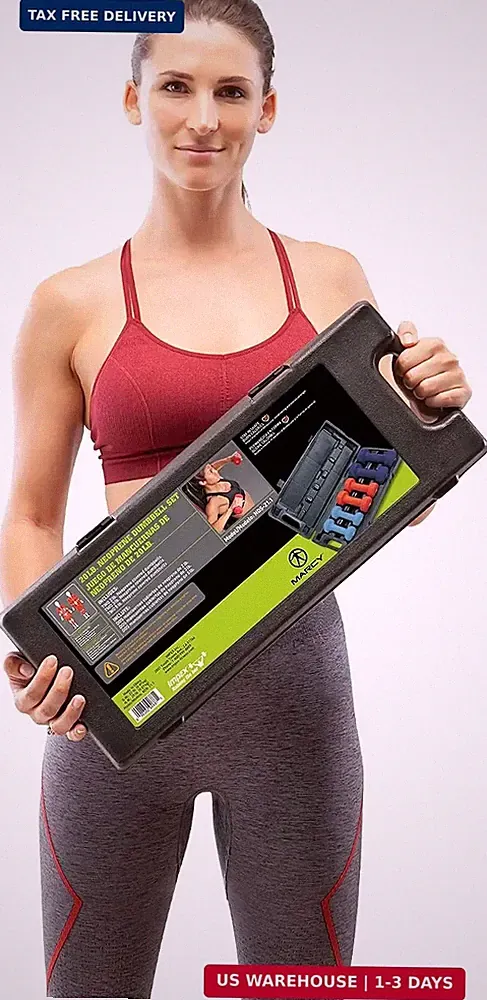Marcy Neoprene Dumbbell Set (3 Pairs) with Carrying Case (2lb, 3lb, 5lb)