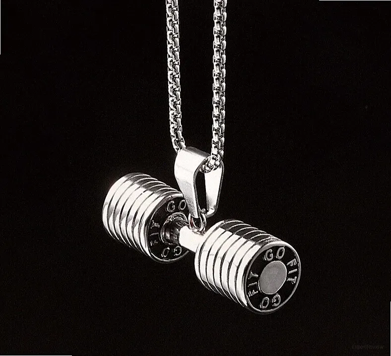 Men's Stainless Steel Dumbbell Necklace Pendant for Men's Gift Jewelry Chain