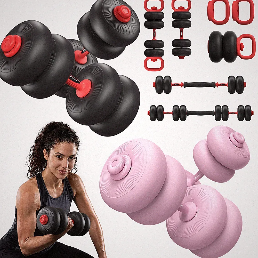 MERACH 45lbs 5-in-1 Dumbbell Set Barbell Weight Kettlebell Push Stand for Home