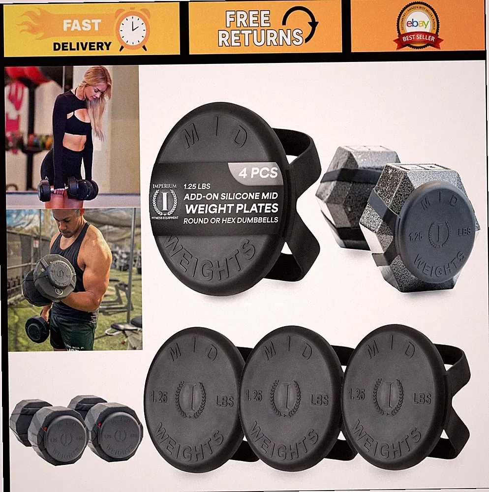Mid Weights Silicone Microweights for Dumbbells - Add 1.25 or 2.5 lbs, Fractiona