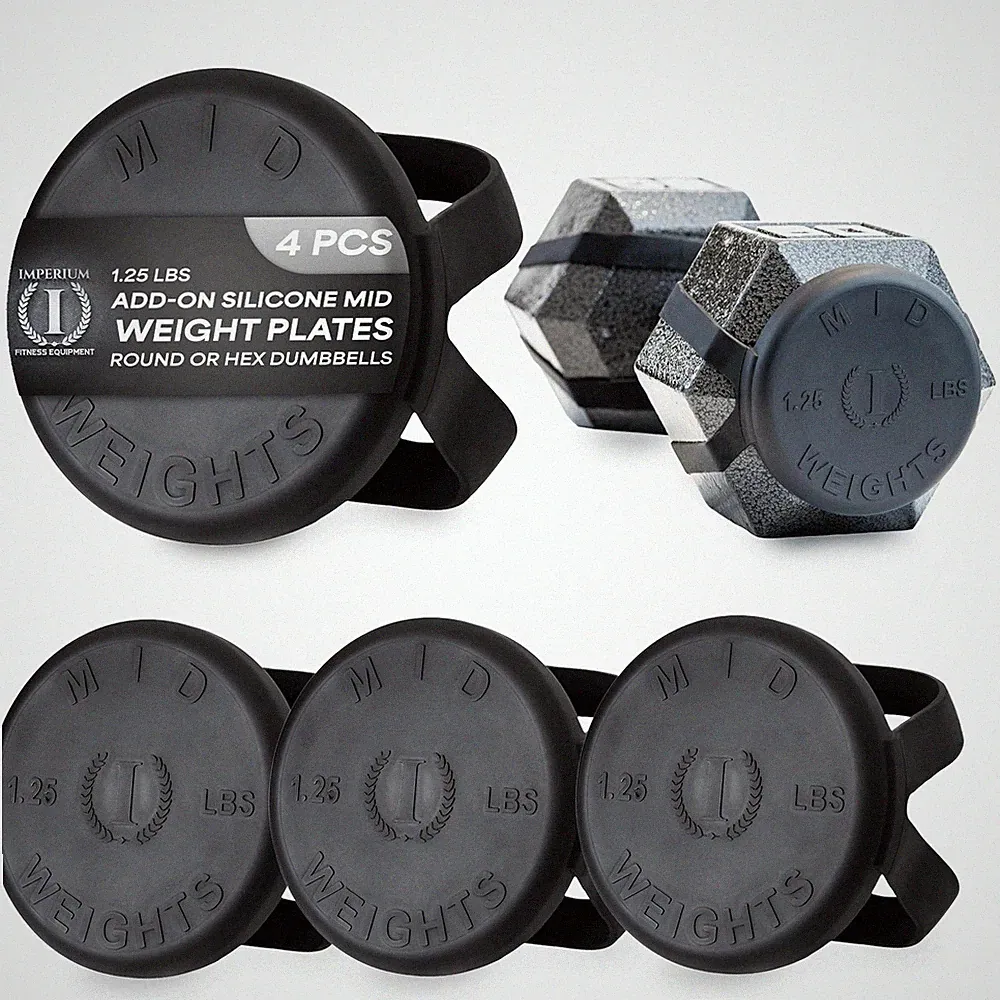 Mid Weights Silicone Microweights For Round or Hex Dumbbells, 1.25 lb. Add On...