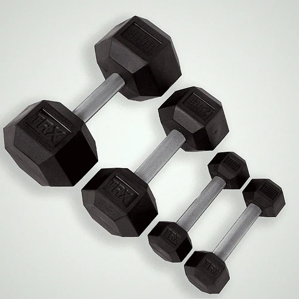 MIDS TRX Hex Rubber Dumbbell 20 Lb Sold By Each