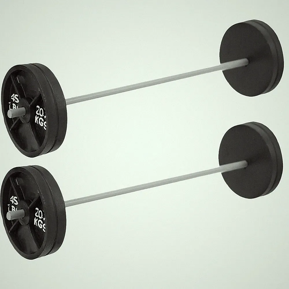 Mini Barbell Model 2-Pack 1/12 Scale Tiny Dollhouse Gym Equipment Realistic M...