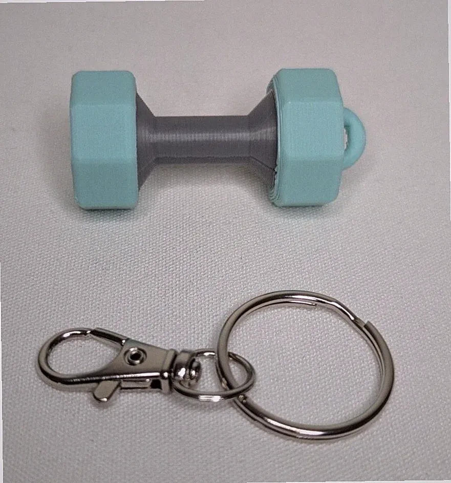 Mini LIGHT GREEN dumbbell keychain gym exercise fitness weight 3d print