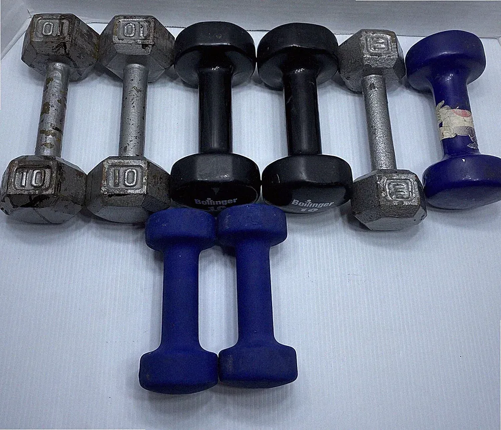 Mixed Set of 5lb, 8lb, 10lb(2 Set) dumbbells Home Workout Weights. 66lbs Total