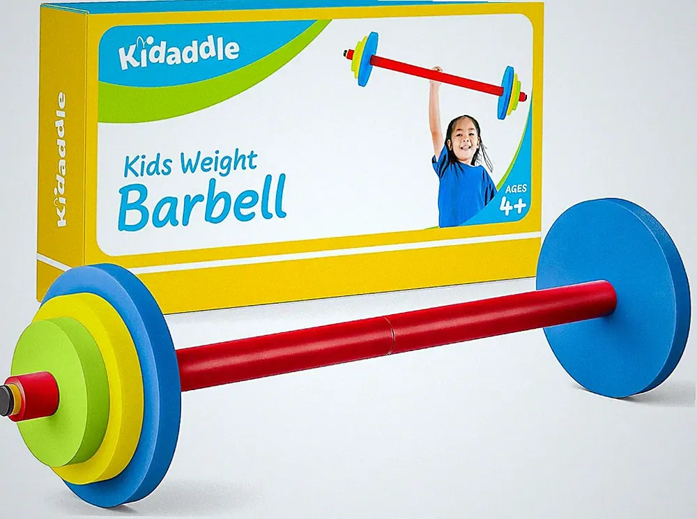 Modern Innovations Kids Barbell Weight Set, Toy Workout Equipment, Kid Weights f