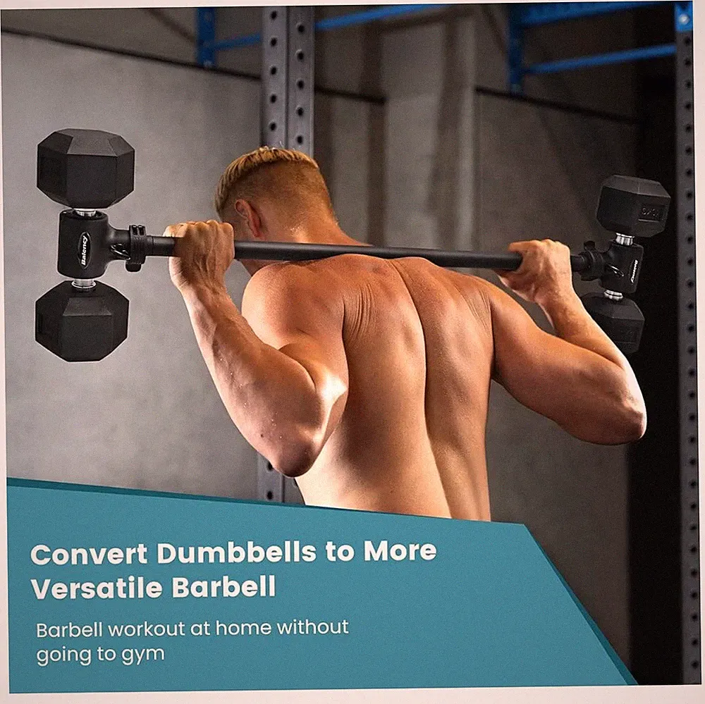 Modular Weightlifting Barbell, Adjustable Dumbbell to Barbell Converter, 200 Lb
