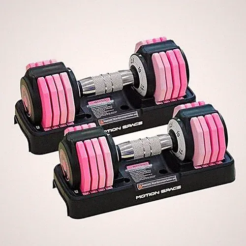 Motion Space Adjustable Dumbbells Set 12.5LB Pair, 1-Sec Fast Adjustable 5 Free