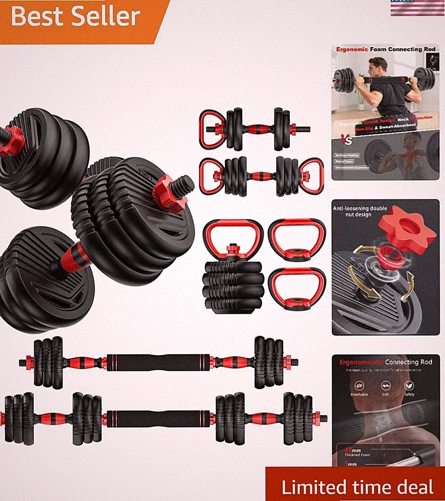 Multi-Functional Adjustable Dumbbell Set - Ideal for Home Gyms, 90 lbs