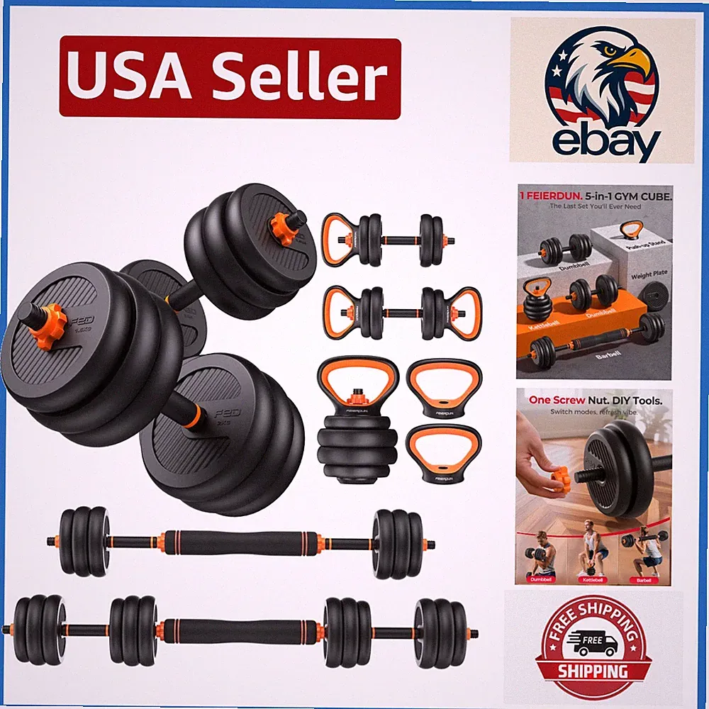 Multi-Functional Adjustable Dumbbells: Weights, Kettlebells & More 20-90 lbs