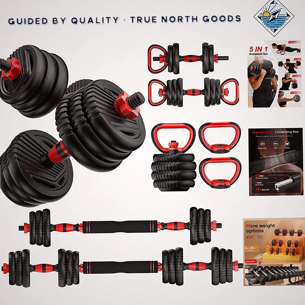 Multi-Functional Dumbbell Set with Adjustable Weights for Home Fitness Training