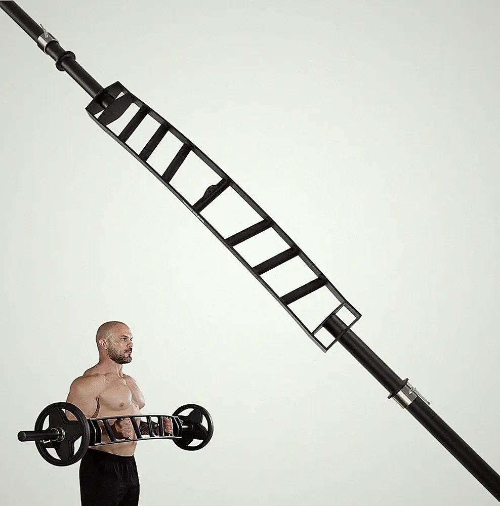 Multi Grip Barbell & Cable Attachment - Swiss Bar, American Bar for Greater Rang