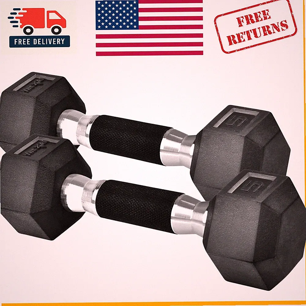 Multi-Size Hex Dumbbells with Rubber Grip – Perfect for Home Workouts 5-50 LBS