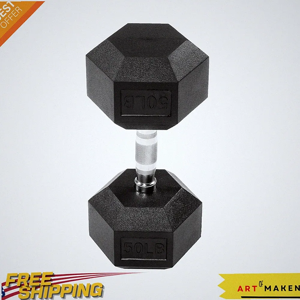 Multi-Size Rubber Encased Hex Dumbbell - Weight for Fitness Excellence