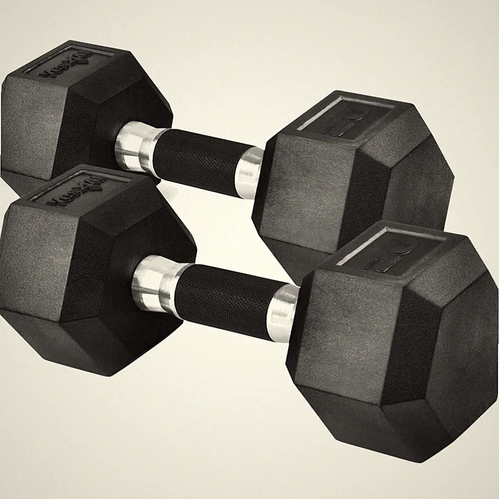Multi-Size Rubber Grip Hex Dumbbell Set: 5-50 LBS for Strength Training