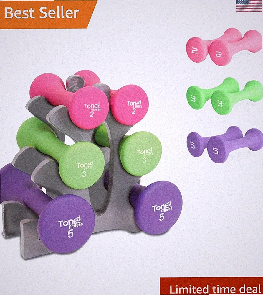 Multicolor Neoprene Dumbbells Set - Perfect for Home Workouts or Travel