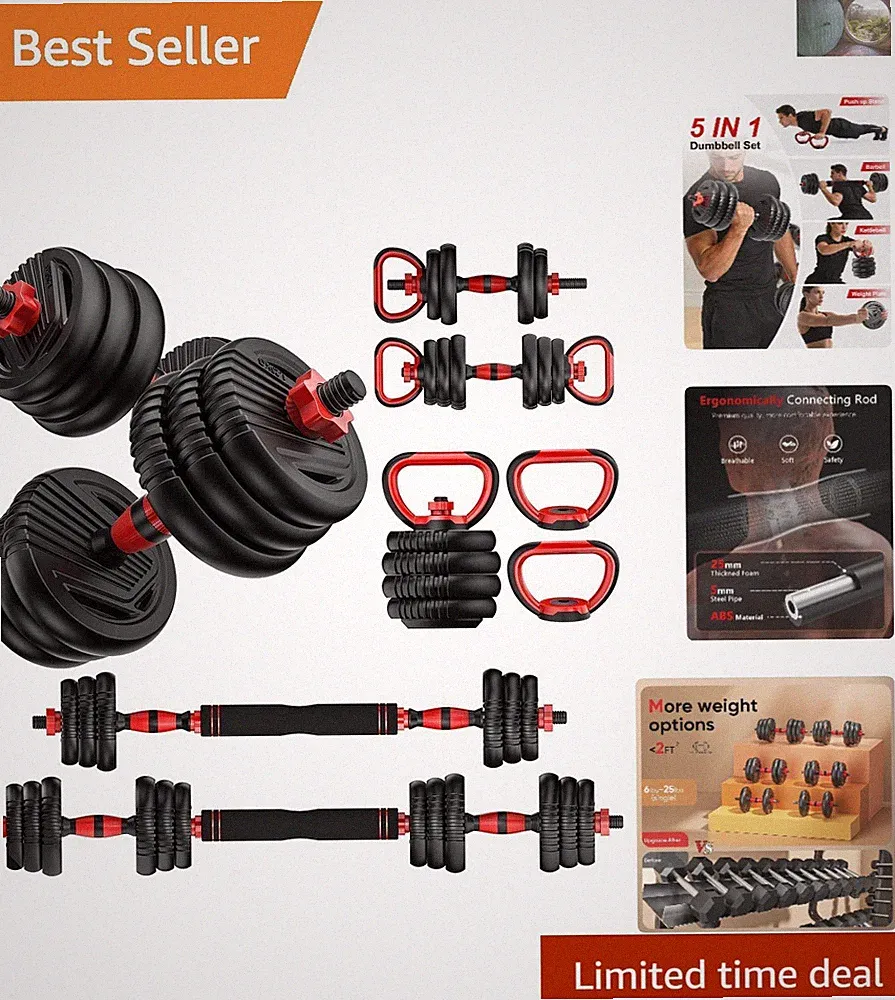 Multifunctional Adjustable Dumbbell Set (20-90lbs) for Versatile Workouts