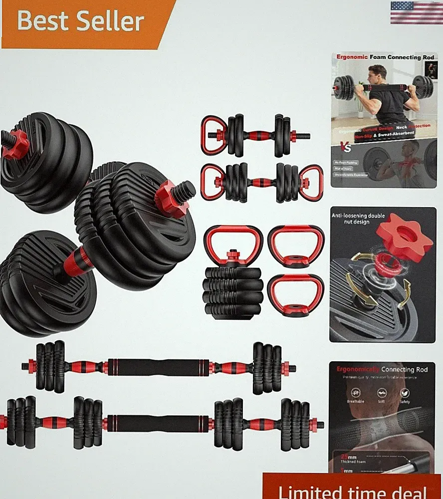 Multifunctional Adjustable Dumbbells Set, Compact 90lbs Weight for Home Fitness