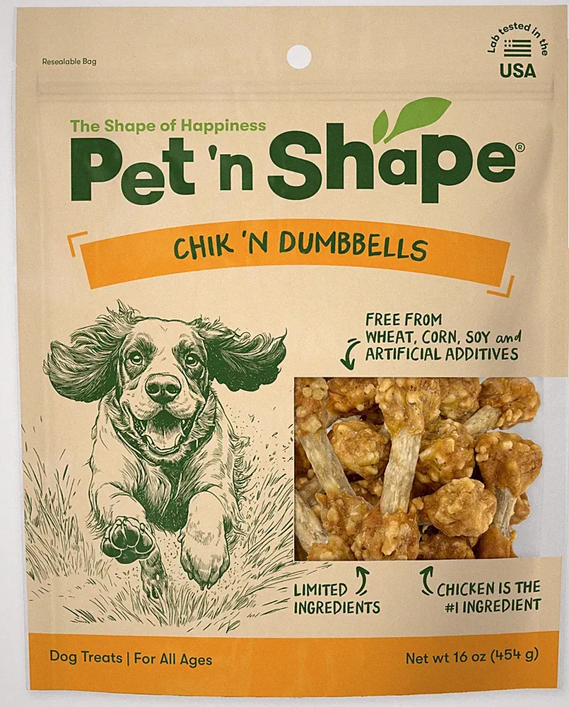 Natural Chicken Rice Dumbbells Dog Treats - 1 Pound Pack