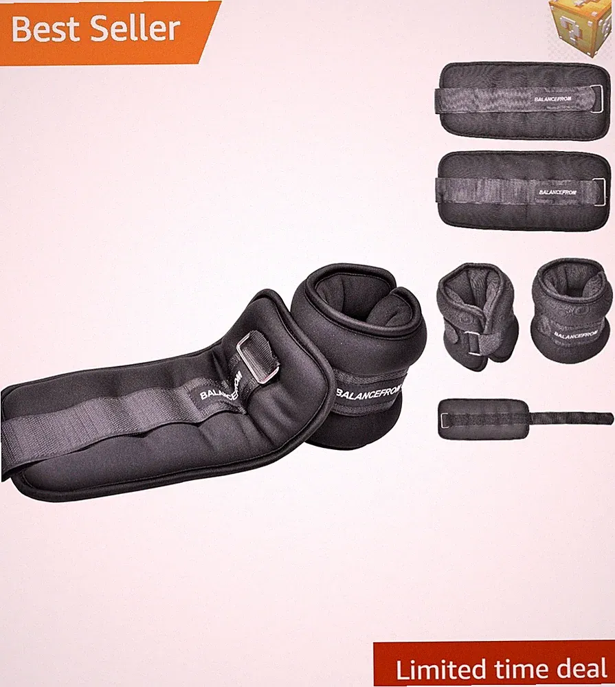 Neoprene Adjustable Weights for Ankle, Wrist, Arm, and Leg - 8LBS Pair