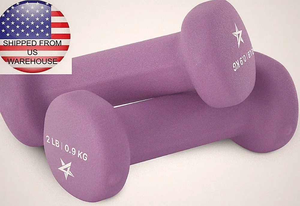 Neoprene Coated Dumbbell Hand Weight Sets of 2 - Multiple Weight FREE SHIPPING