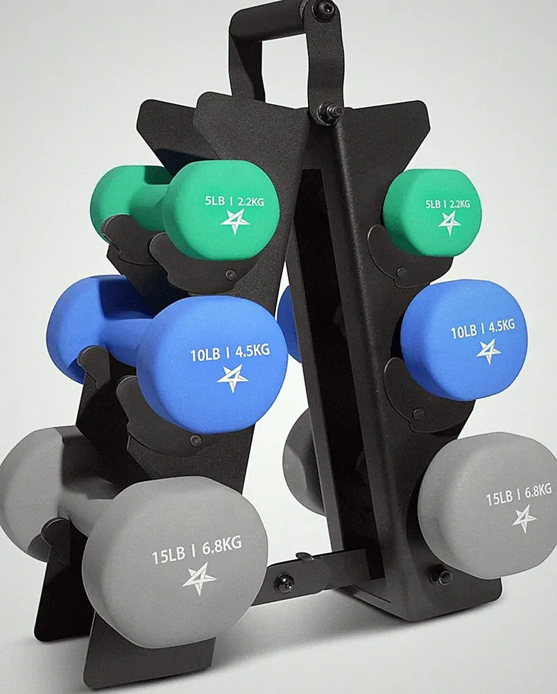 Neoprene Coated Dumbbell Hand Weight Sets of 2 - Multiple Weight Options with 15