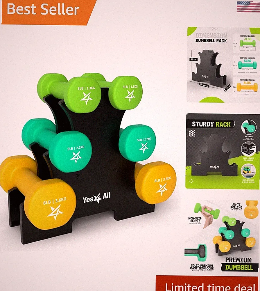 Neoprene Coated Dumbbell Hand Weight Sets of 2 - Multiple Weight Options with...