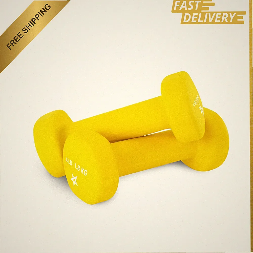 Neoprene Coated Dumbbell Hand Weights Sets of 2, Multiple Weights, 15 Colors