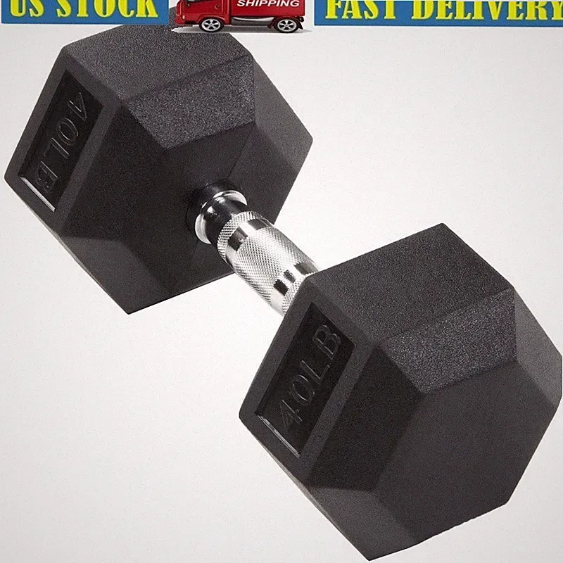 Neoprene Coated Dumbbell Hexagonal Shape Comfort Grip Strength Training US
