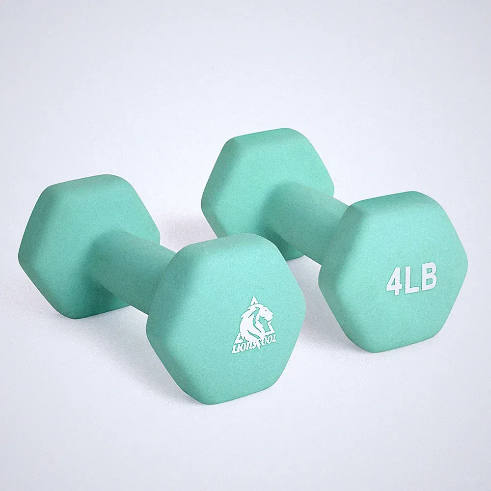 Neoprene Coated Dumbbell Weights (Aqua 4lb Pair)