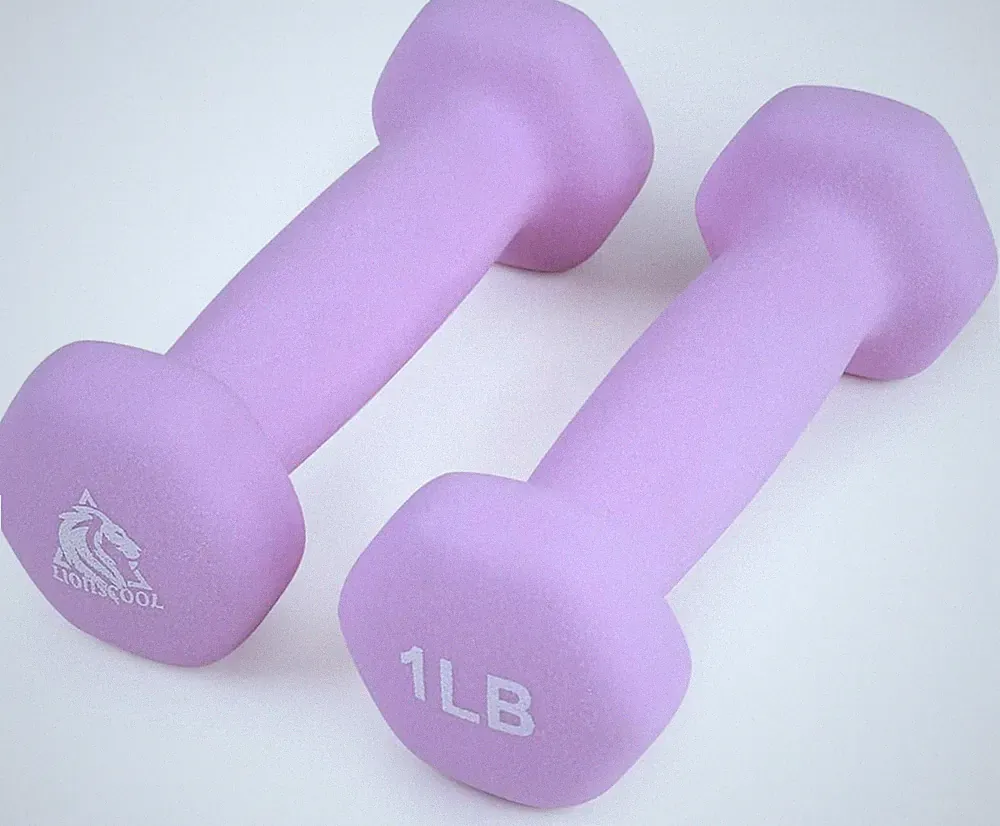 Neoprene Coated Dumbbell Weights (Lavender 1lb Pair)