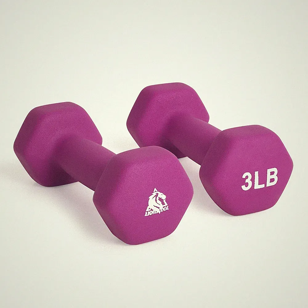Neoprene Coated Dumbbell Weights Purple 3lb Pair