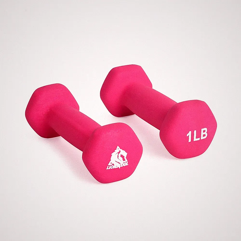 Neoprene Coated Dumbbell Weights (Rose Pink 1lb Pair)