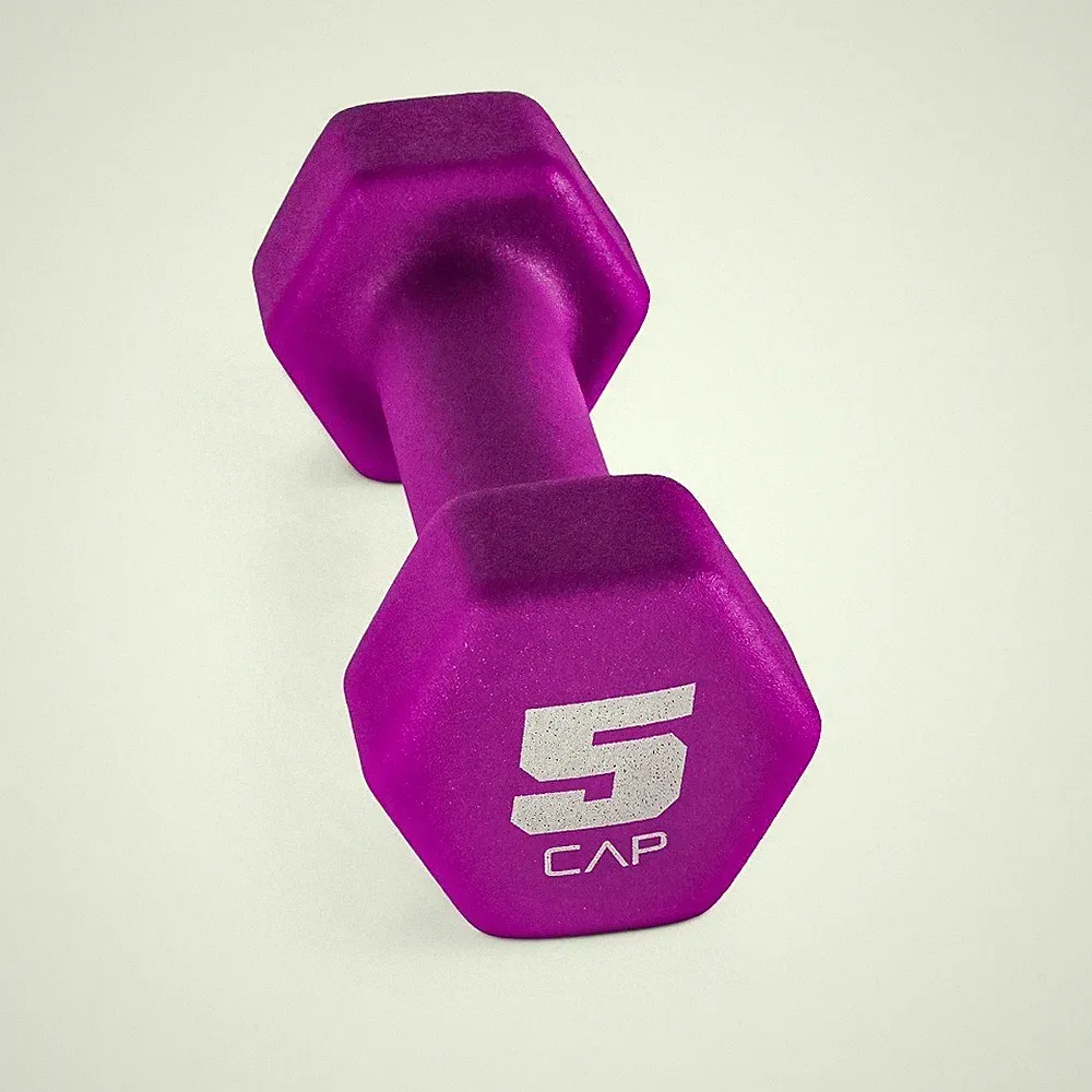 Neoprene Coated Hex Dumbbell 5lb Pair for Fitness Training