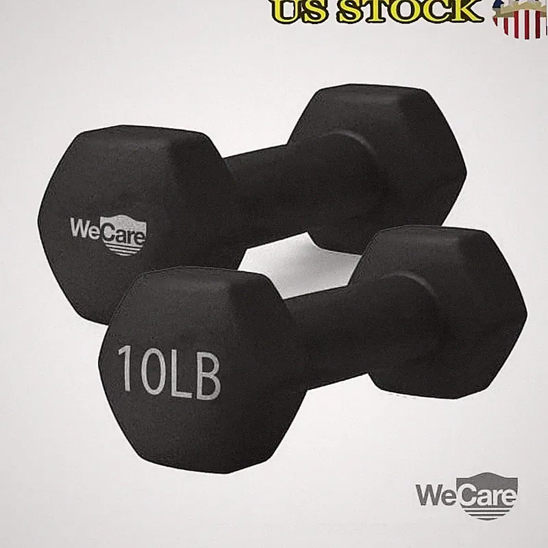 Neoprene Coated Hex Dumbbells Set of 2 Anti-Slip Weight Training Equipment New